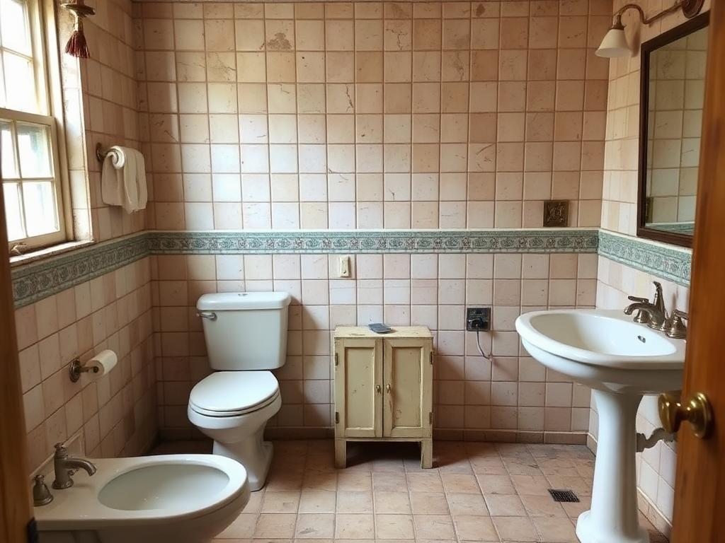 Before: Dated bathroom refreshed