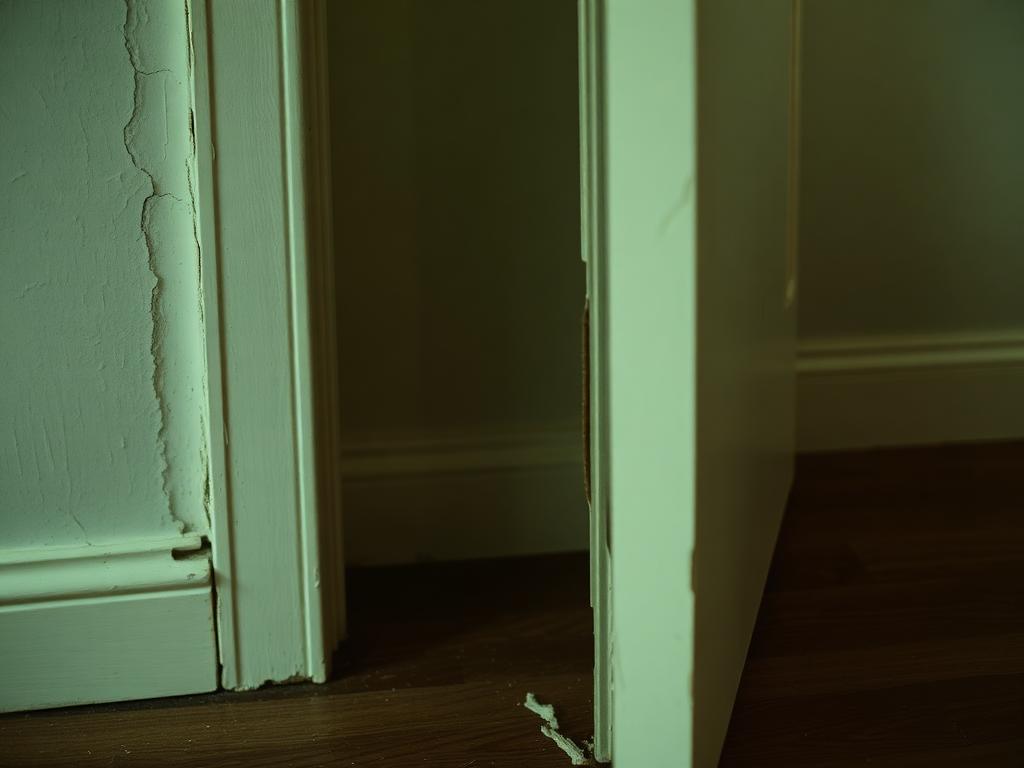 Before: Door casing & baseboard rebuilt